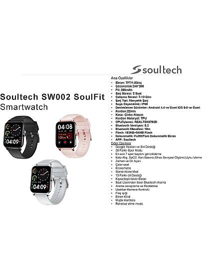 Soultech Soulfit SW002G Sesli Görüşme Destekli (Ios/android) Akıllı Saat Gümüş - 2